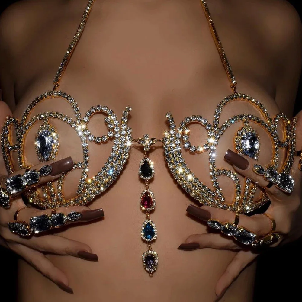 Body Jewelry Retainers - Luxus Strass Bikini BH geometrische Wasser