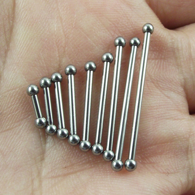 Industrial Barbell Long - SaYao 2 Stück 2mm Mini-Kugel Edelstahl