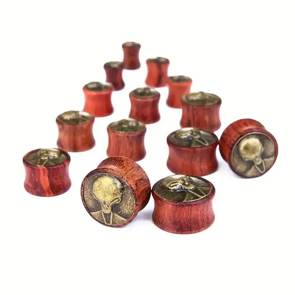 Body Jewelry Materials - 2 Stück Vintage Holz Alien Head