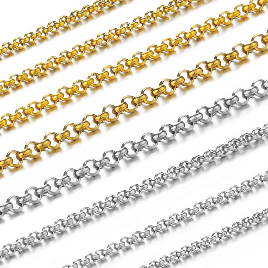 Body Jewelry Chain - 1 Meter 2-4mm Edelstahl O-förmige Kleinkreiskette