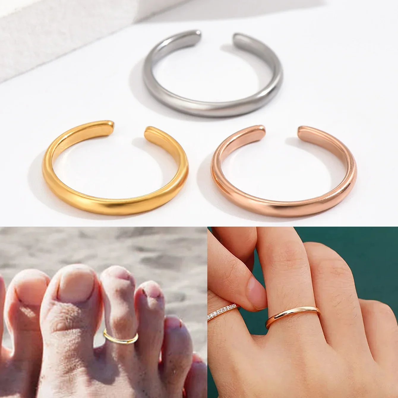 Body Jewelry Hoops - 1PC Zehenringe für Frauen Einstellbare Edelstahl