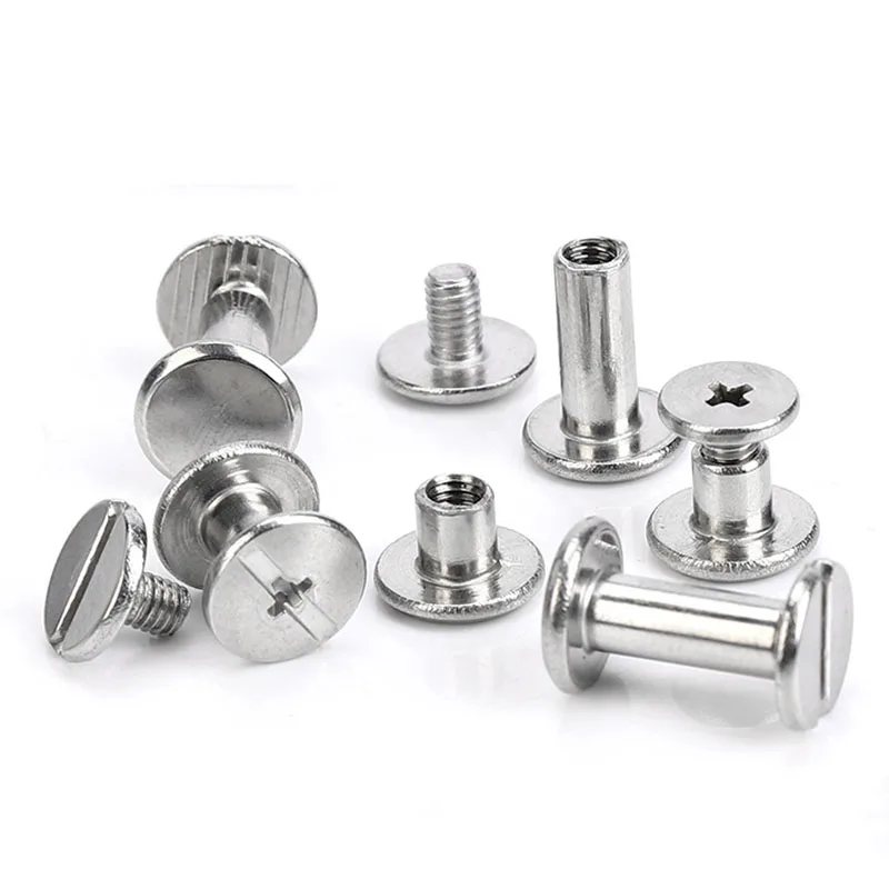 Body Jewelry Chicago - 10 Stück Edelstahl-Bindeschrauben, Chicago-Schrauben, Nieten, Schlitz-Bandschrauben