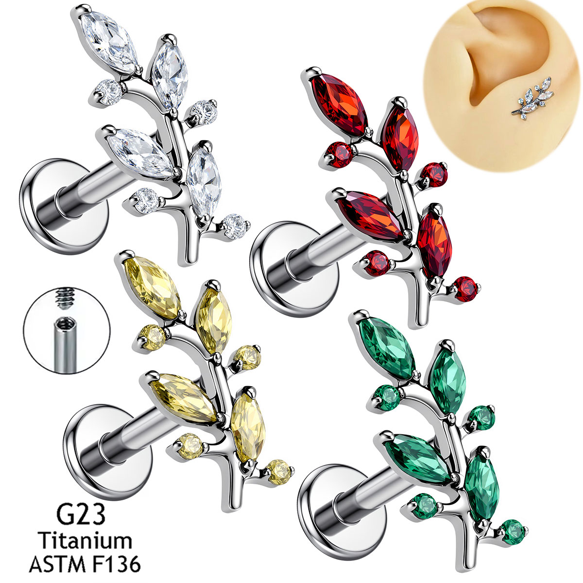 Body Jewelry Implant Grade - Neue Implantatqualität ASTM F136 Titan CZ