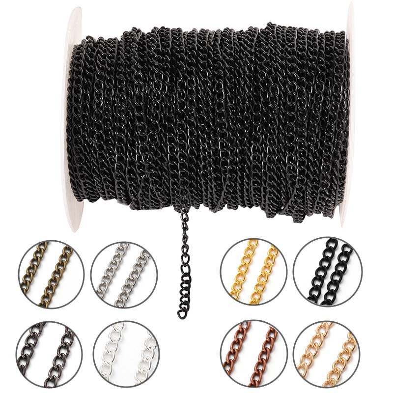 Body Jewelry Chain - 2 Meter 2,5/3,5/4,5mm Metall Flache Ovale