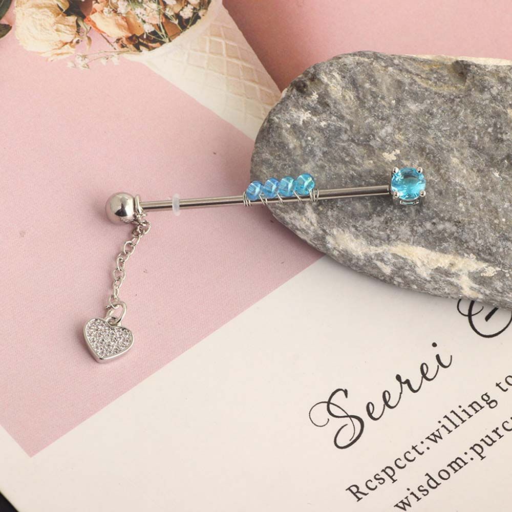 Industrial Barbell Long - Schmuck Pfeil-Barbell Herz-Anhänger Punk-Stil Knorpel-Ohrstecker Langer