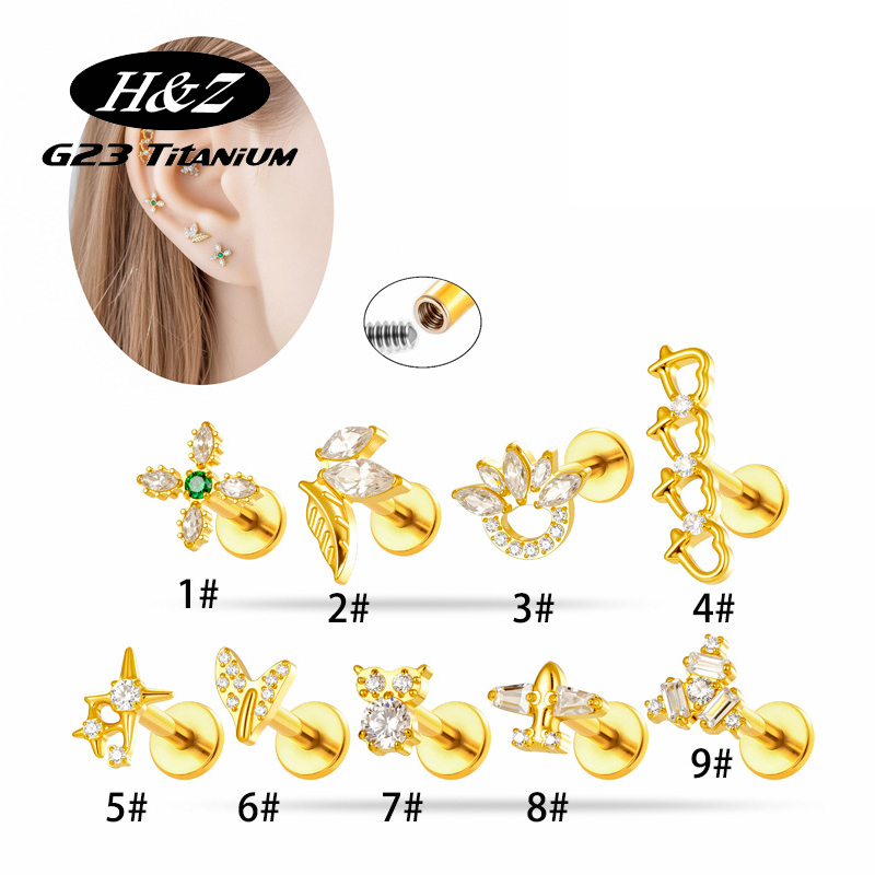1 Stück G23 Titan 16G Blumen-C – Body Jewelry Implant Grade Bewertung und Preis