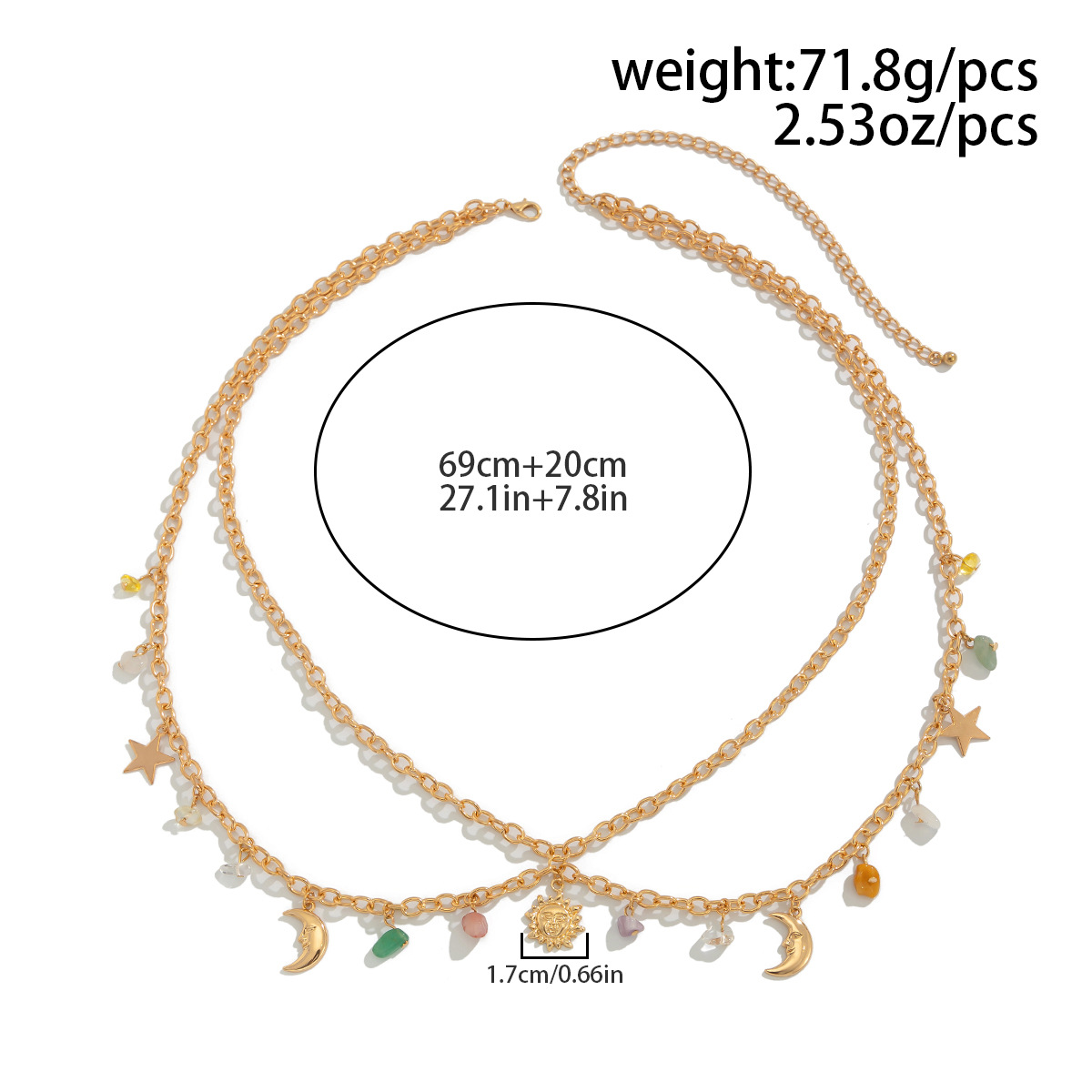 Boho-Stern-Mond-Sonnen-Anhänge – Body Jewelry Chain Bewertung und Preis