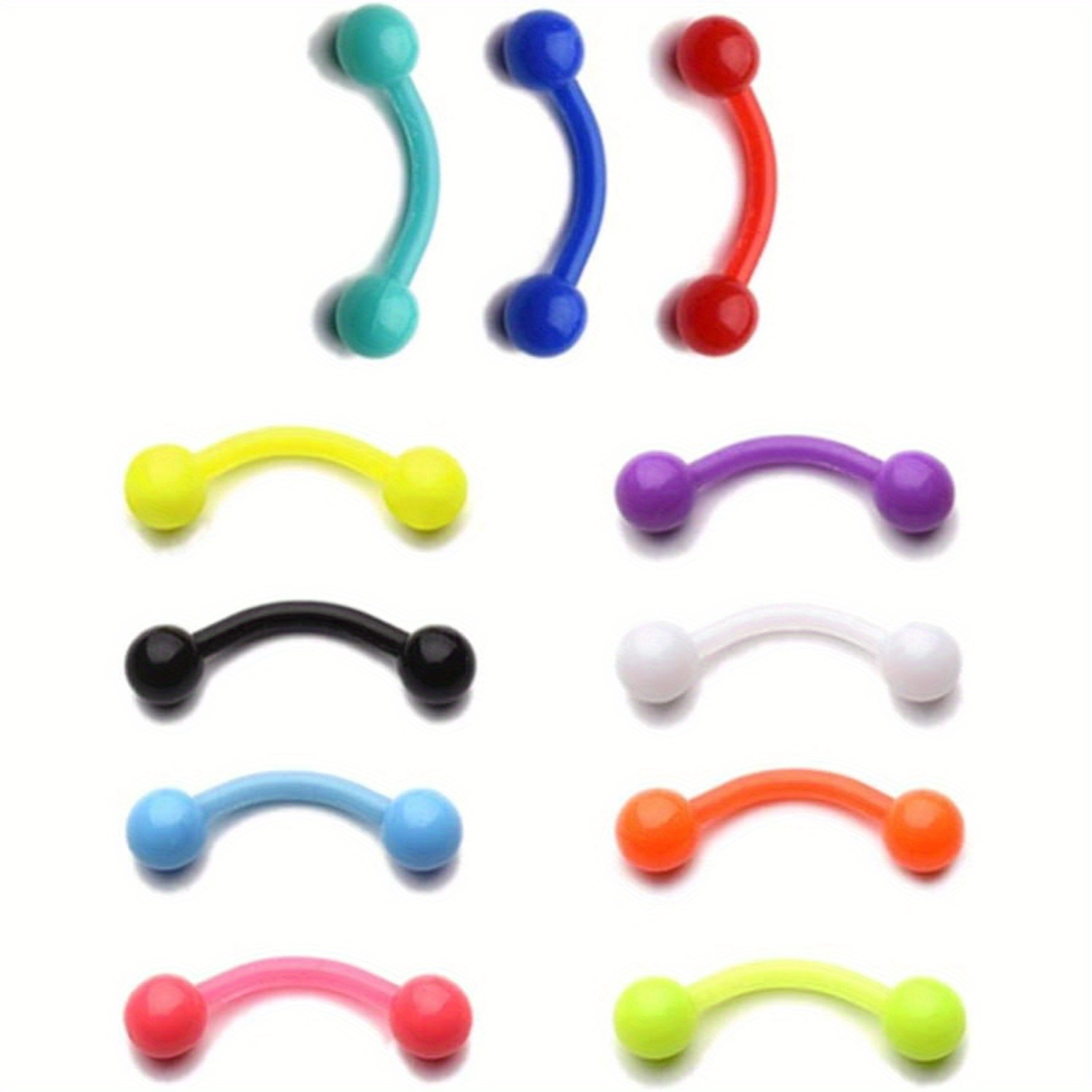 11pcs 8mm farbige Kunststoff A – Body Jewelry Materials Bewertung und Preis