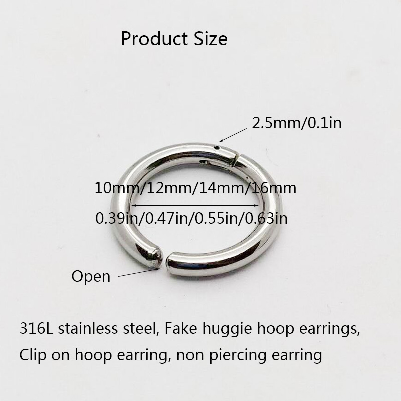 2/6 Stück gefälschte Huggie-Cr – Body Jewelry Hoops Bewertung und Preis