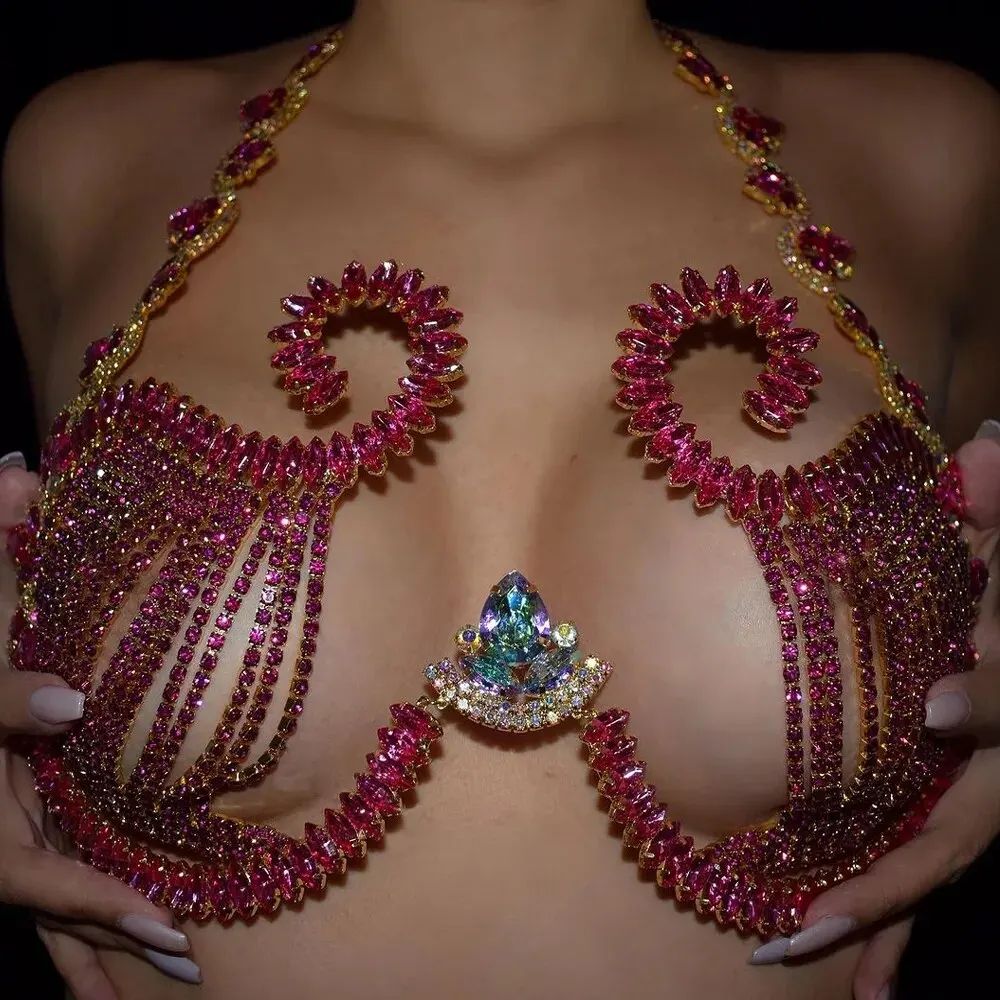 Rave rosa Kristall Brust halte – Body Jewelry Retainers Bewertung und Preis