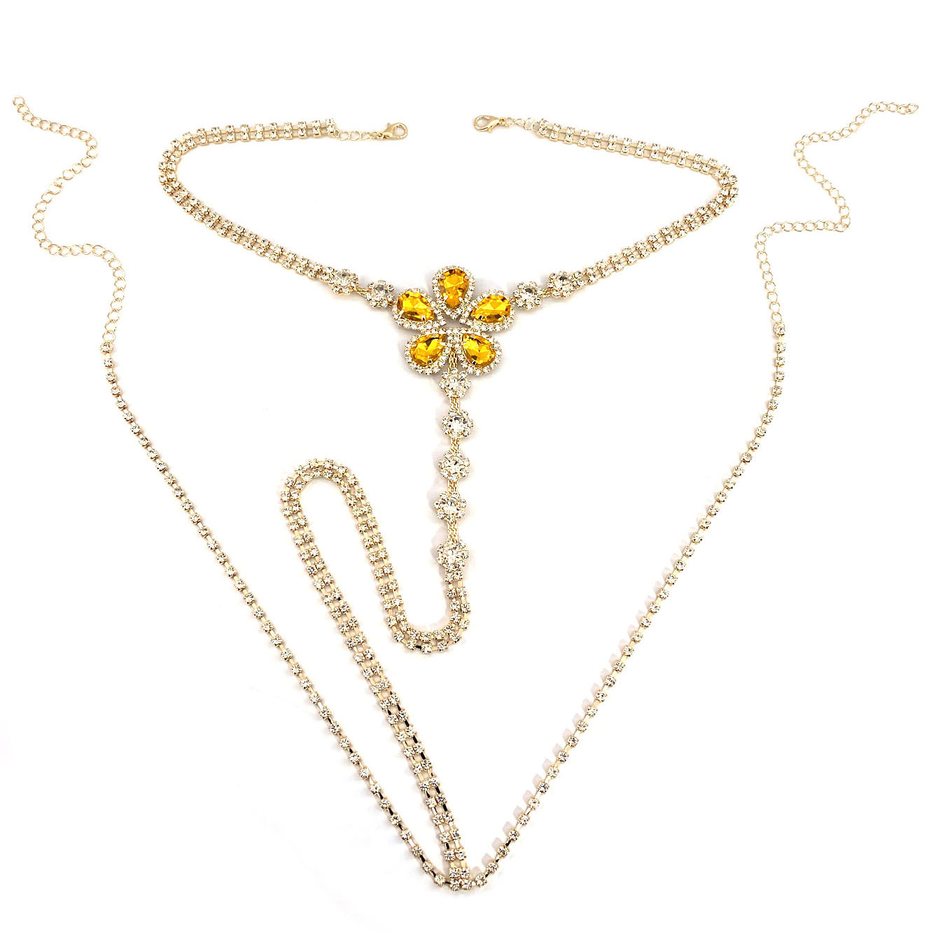 1pc Blume Geformt Sexy Strass  – Body Jewelry Chain Bewertung und Preis
