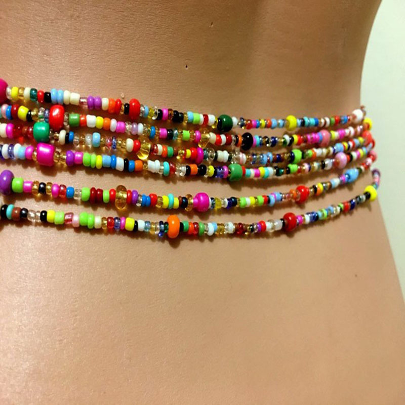 Frauen geschichteten Perlen Ba – Body Jewelry Chain Bewertung und Preis