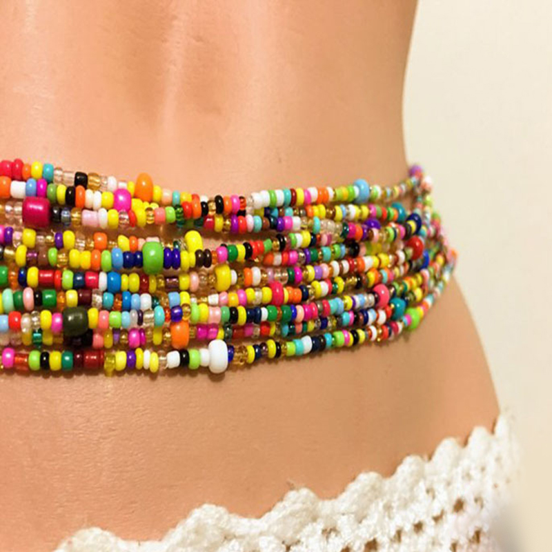 Frauen geschichteten Perlen Ba – Body Jewelry Chain Bewertung und Preis